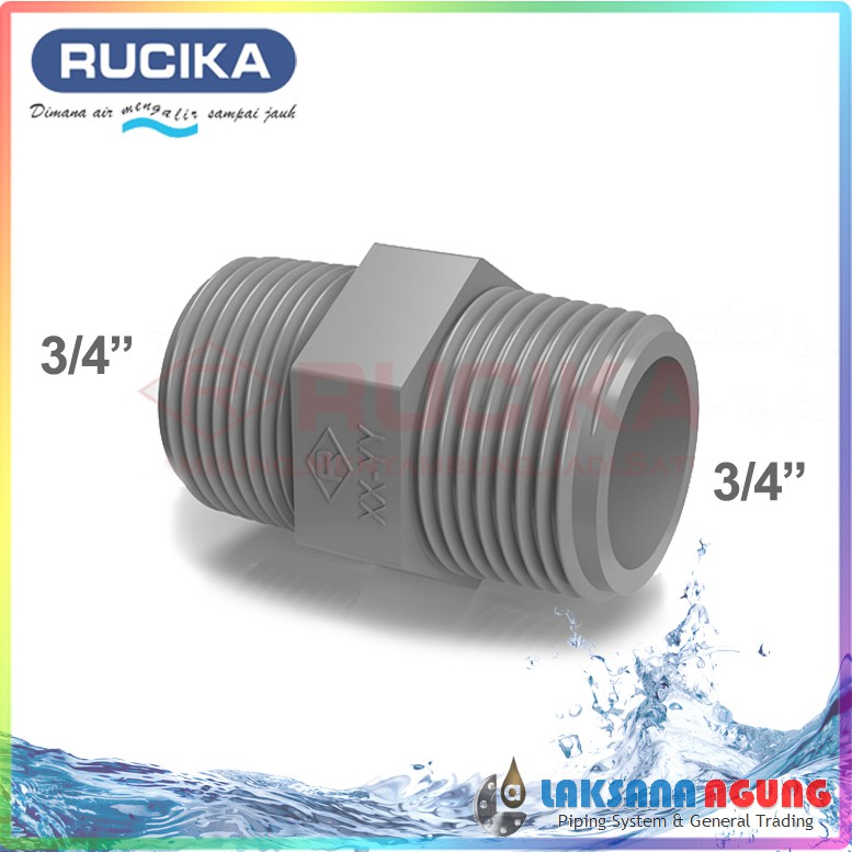 Jual Double Nepel Pvc Inch Rucika Aw Sok Drat Luar Pvc Nepel