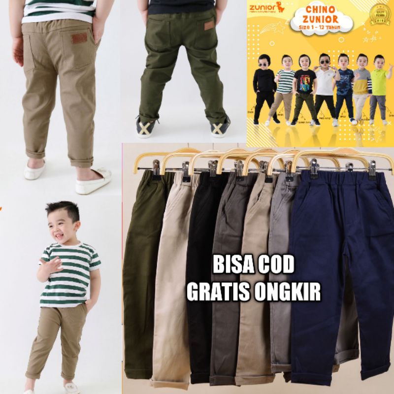 Celana Chinos Anak laki laki Panjang Bahan Katun Formal pants zunior