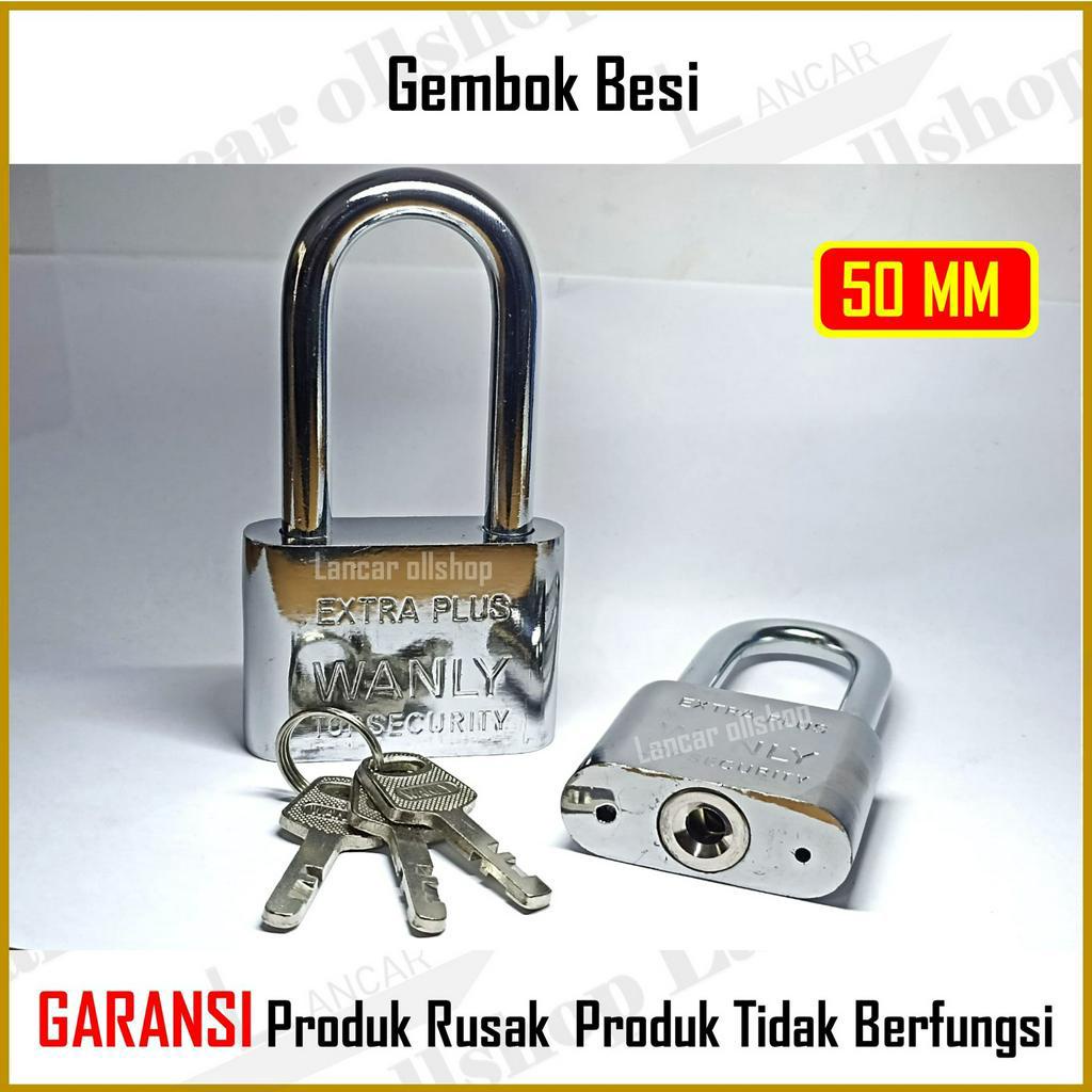 Gembok leher panjang pendek 50mm / Gembok pagar rumah / pengaman pagar rumah / gembok anti maling