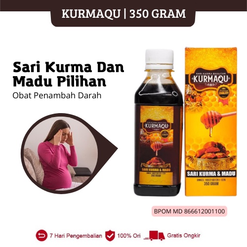 KurmaQu - Obat Penambah Darah Ibu Hamil Alami, Penambah Tenaga, HB Vitamin Kurma Madu Asli 100% Original