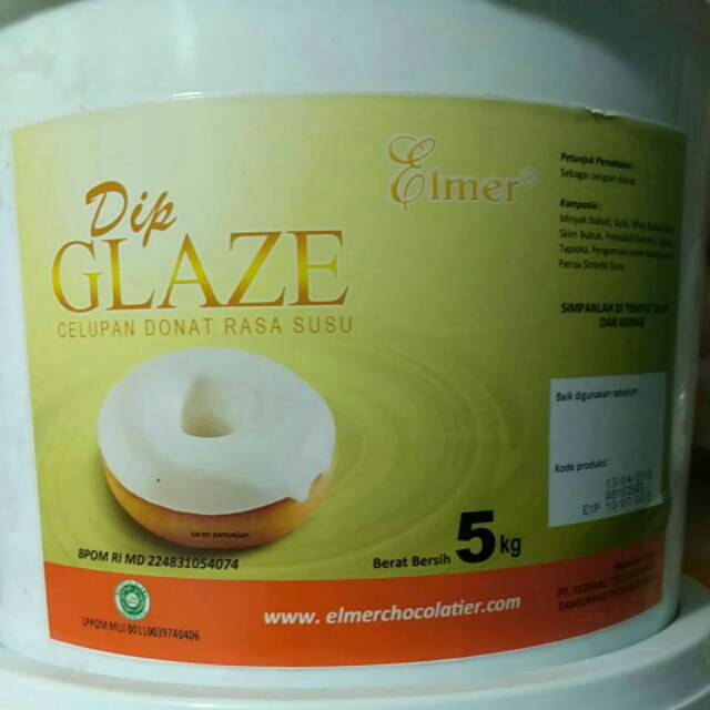 

Dip glaze elmer white vanila susu 500gr