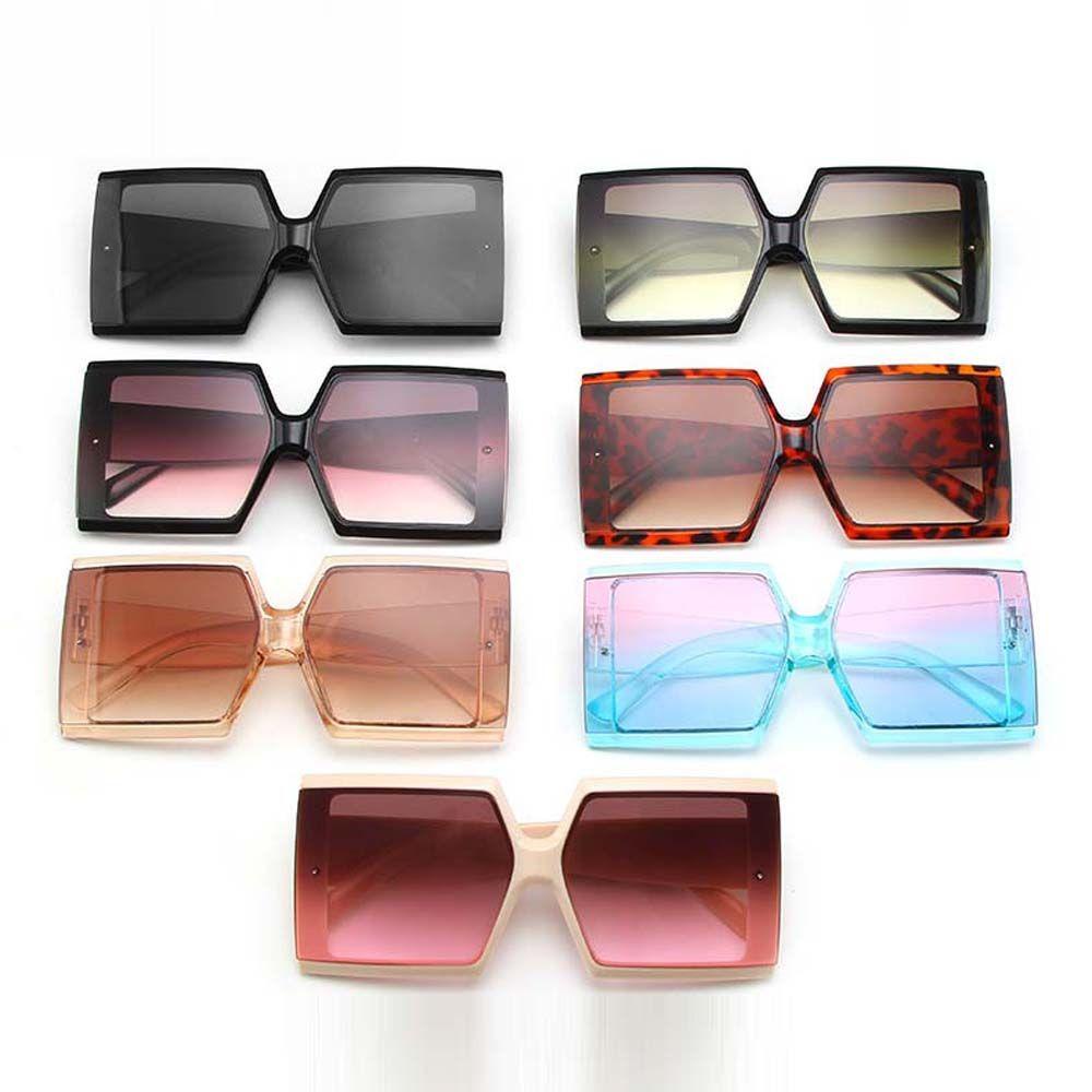 Mxbeauty Kacamata Hitam Wanita Kuning Cewek Cowok Retro Pink Biru Oversize Square Frame Big Square Eyewear Korean Sun Glasses