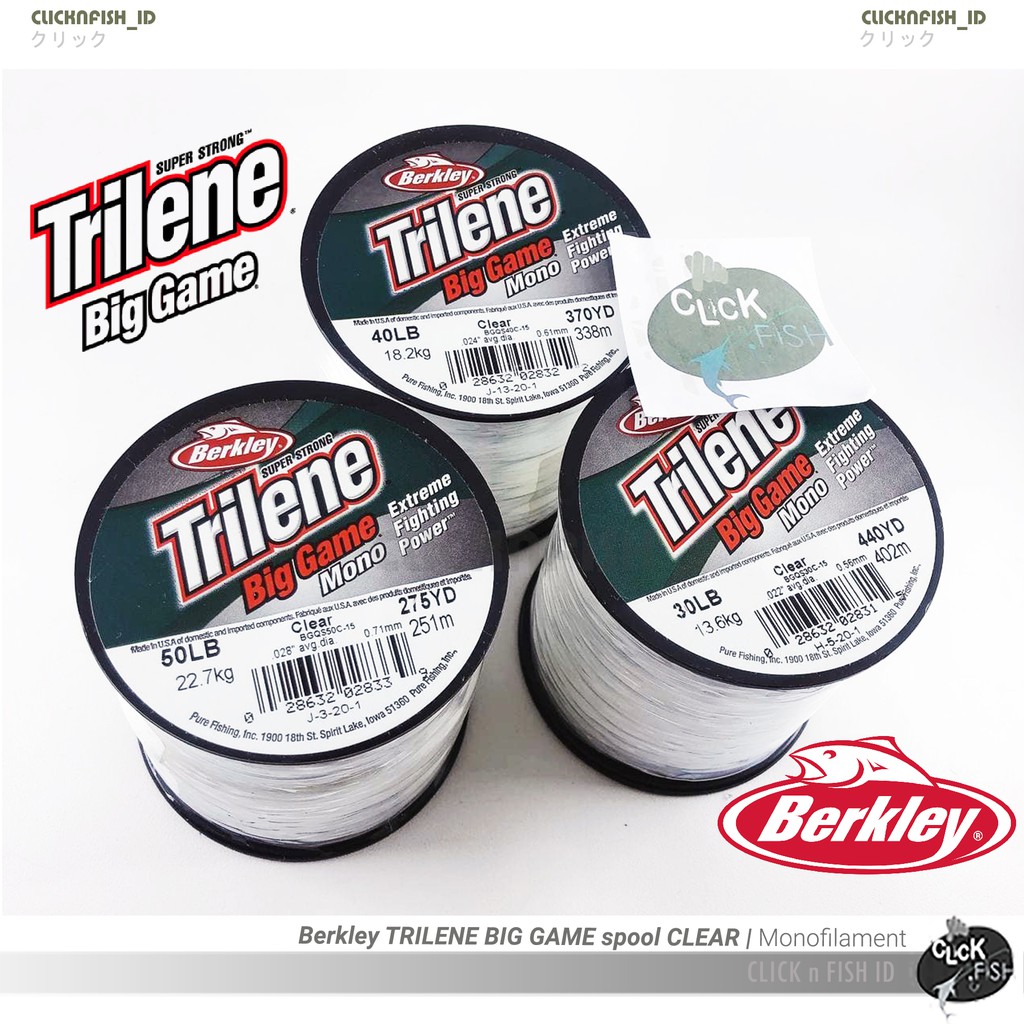 Senar Berkley TRILENE BIG GAME Clear Mono - USA 8 10 12 20 25 30 40 50 LB - Pancing Mono Line Nylon