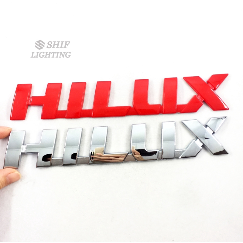 1 x ABS Chrome HILUX Logo Letter Car Auto Side Rear Trunk Emblem Sticker Badge Decal For Toyota