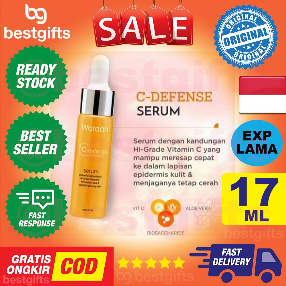 WARDAH C-DEFENSE C DEFENSE SERUM GLOWING SKIN HIGRADE VITAMIN C MENCERAHKAN WAJAH ANTIOKSIDAN 17 ML