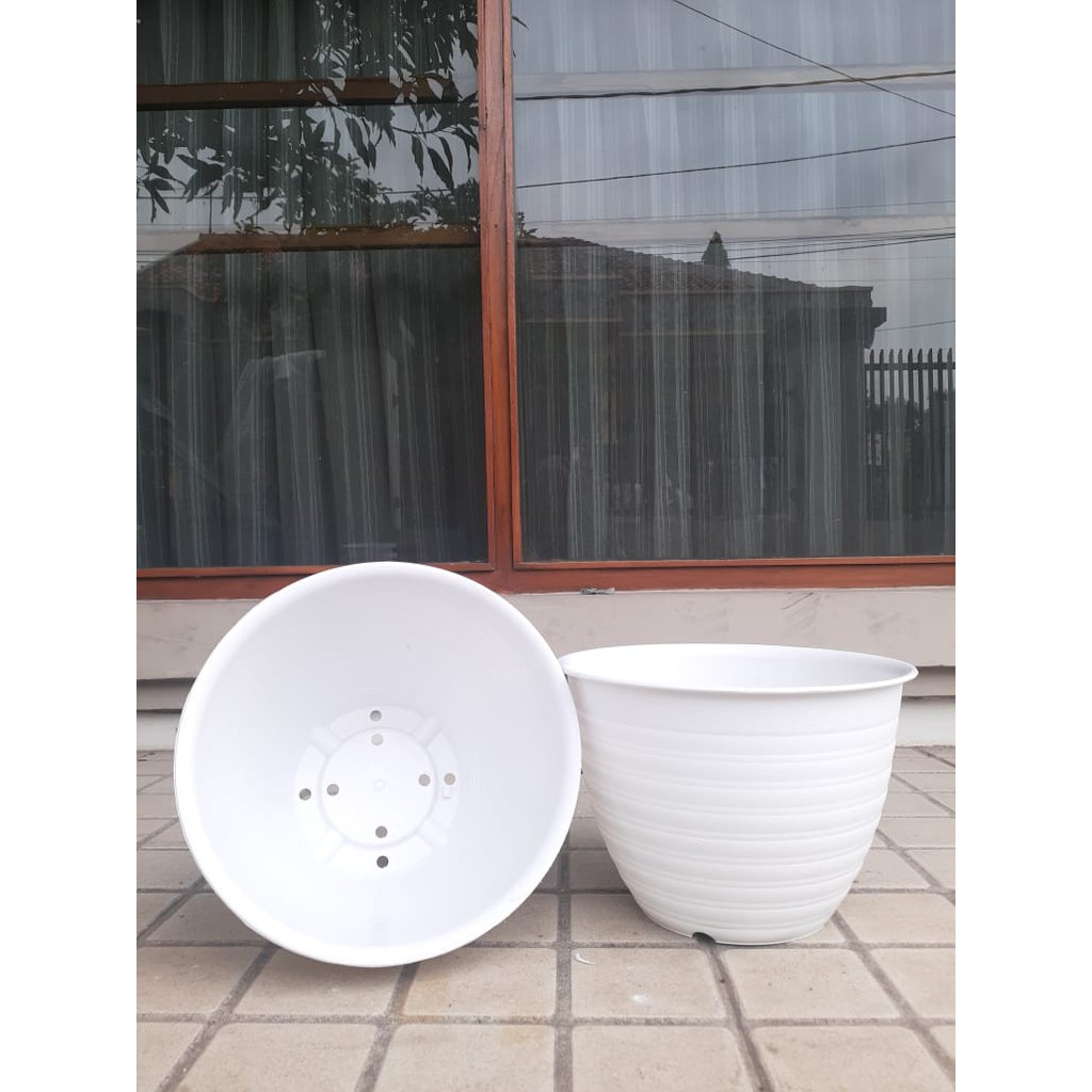 Pot Super Tawon 27 Cm Putih By Garden Of Love Tawon Pot 27CM - Bukan Pot Tawon Madu Jet Gusi 30 32CM