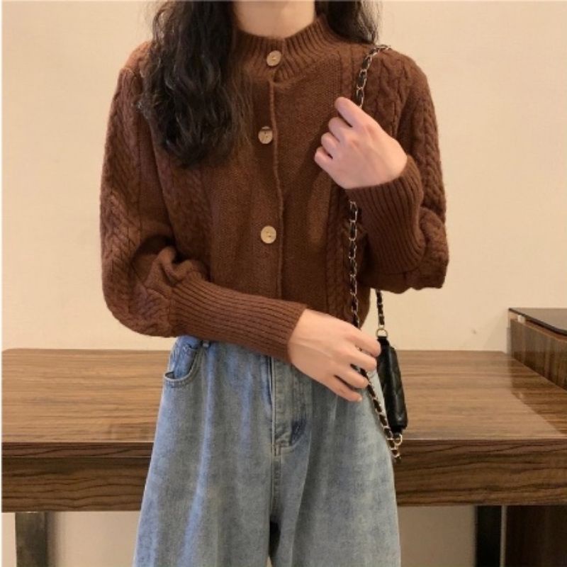 MDLV ~ 19150 KAORI CHUNKY KNIT CARDIGAN KOREA CARDIGAN RAJUT TEBAL KARDIGAN PREMIUM FASHION IMPORT