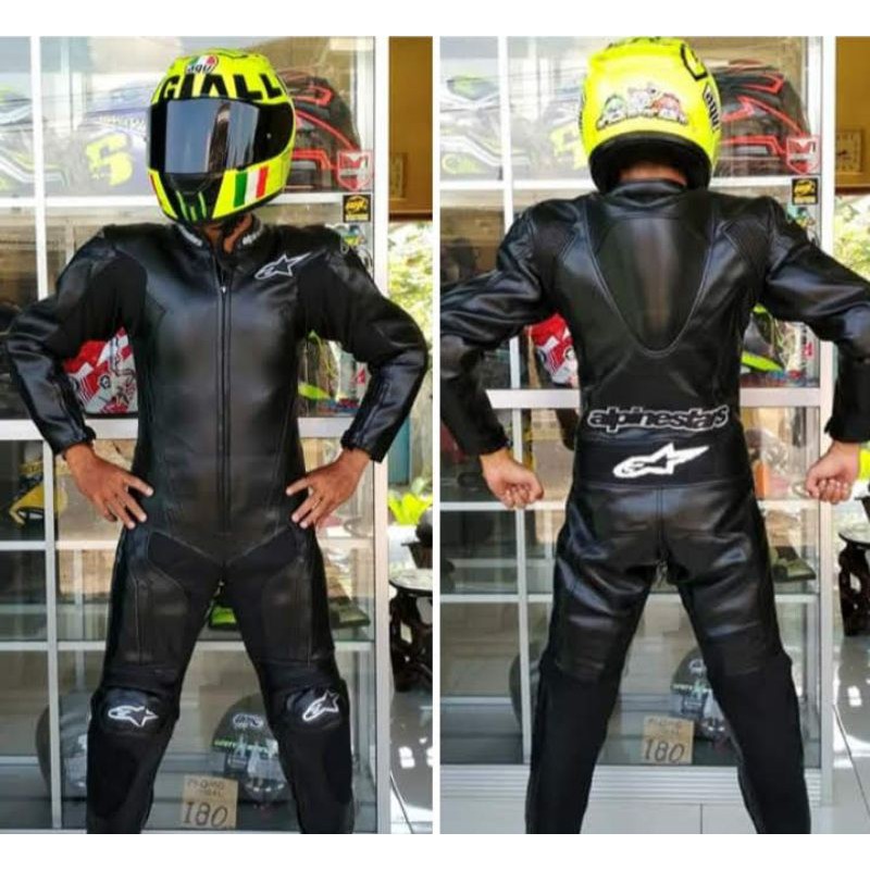 Pre-order Wearpack Werpak Balap Road race Semikulit Alpin Hitam