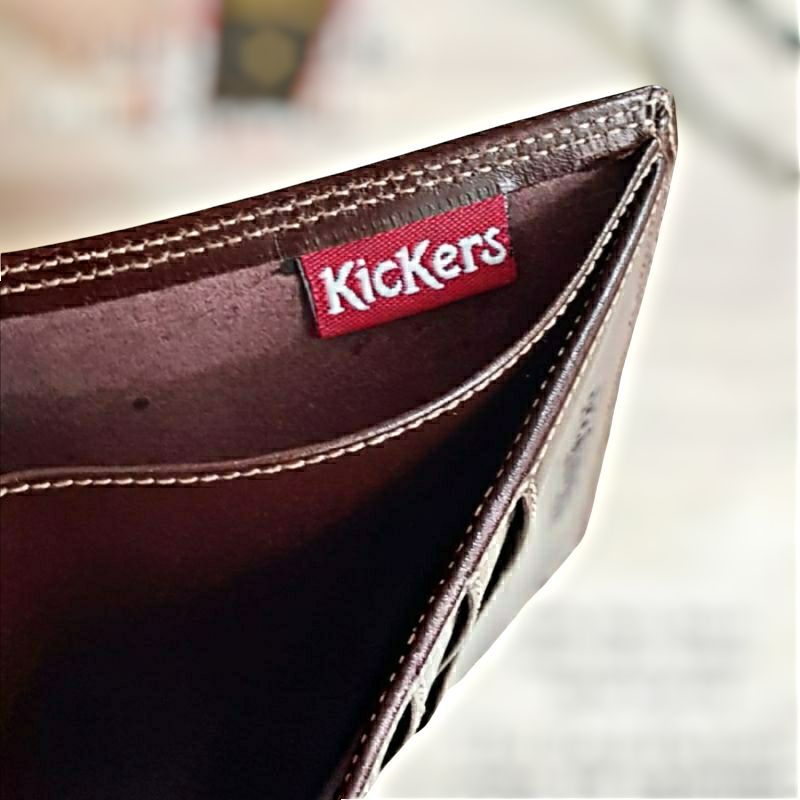 Dompet Pria Kulit Asli 3/4 Embos Kickers - Tanpa Kain Furing