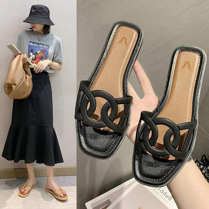 Sandal Slop Wanita Fashion Casual Slip On Trendy Tmall88