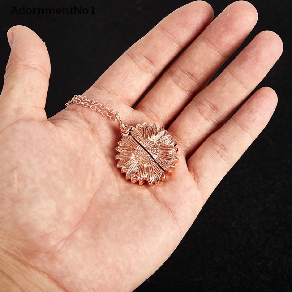 (AdornmentNo1) Kalung Rantai Dengan Liontin Bunga Matahari + Tulisan You are my sunshine Untuk Wanita