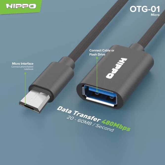 ADAPTER HIPPO OTG-01 Type-C TO USB  16cm - ORIGINAL 100% GARANSI RESMI 1TH