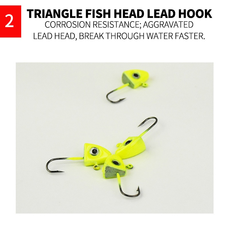 35 Pcs 2g-5g Colorful Fish Hook Lead Hook Multi-type Set 3D Eye Lead Hook