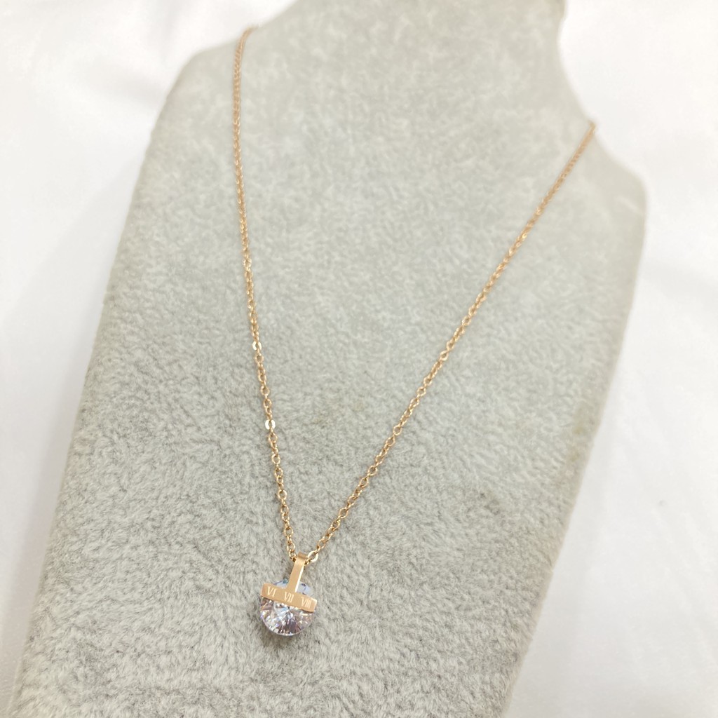 Kalung Titanium Wanita Liontin Permata Anti Karat Anti Alergi Fashion Korean Style noin_acc