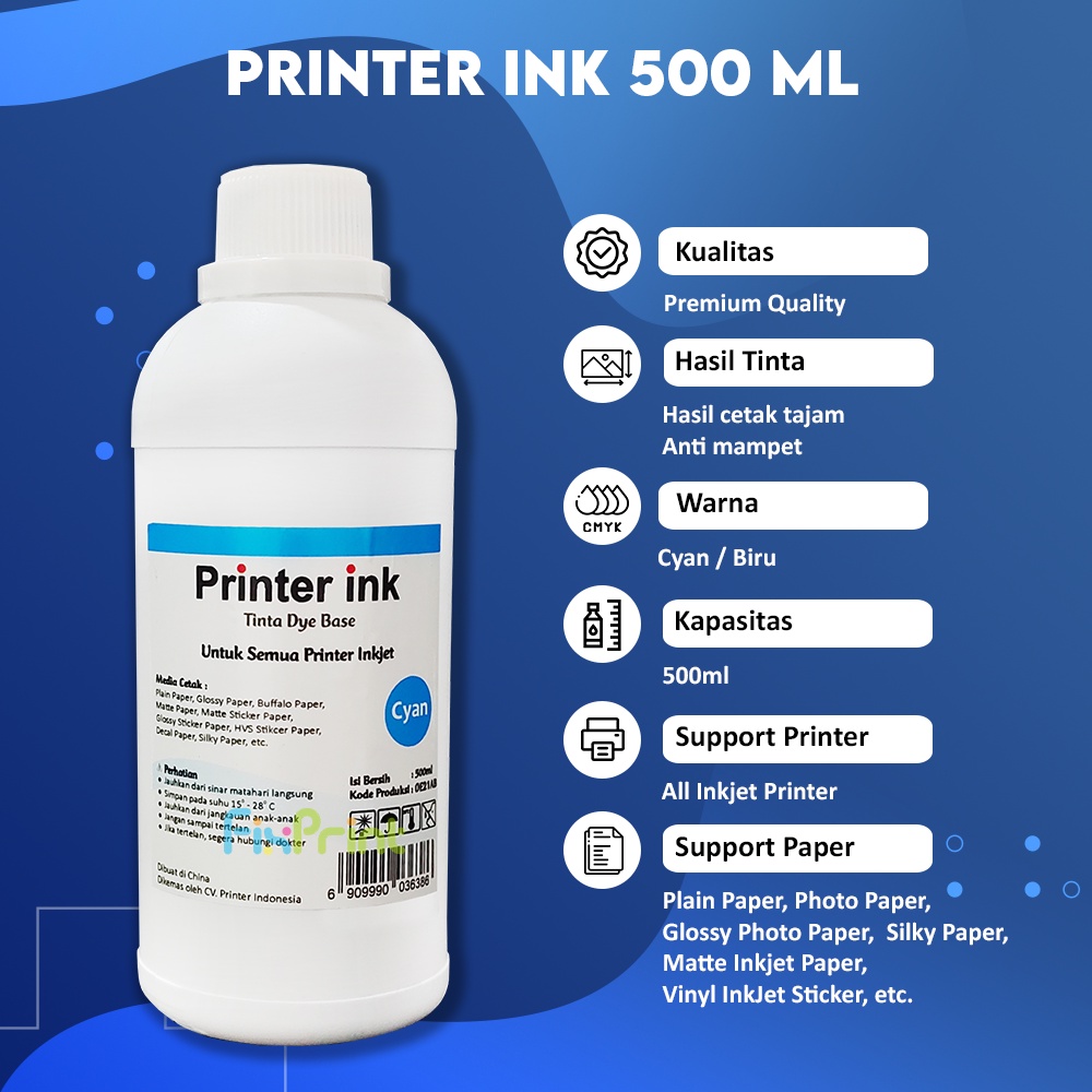 Tinta Universal Ink 500ml Refill Cartridge Canon 810 811 745 746 47 57