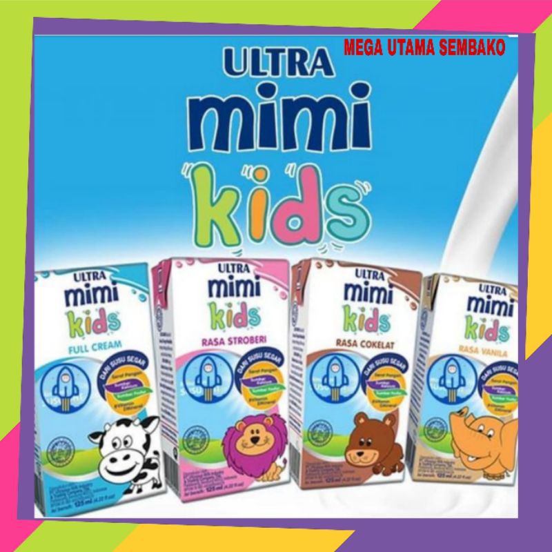 

Susu Ultra Mimi 125 ml Susu UHT Mimi kids ALL VARIAN / ULTRAMILK MIMI 125ML 1 DUS ISI 40PCS MURAH Full cream coklat stroberi vanila