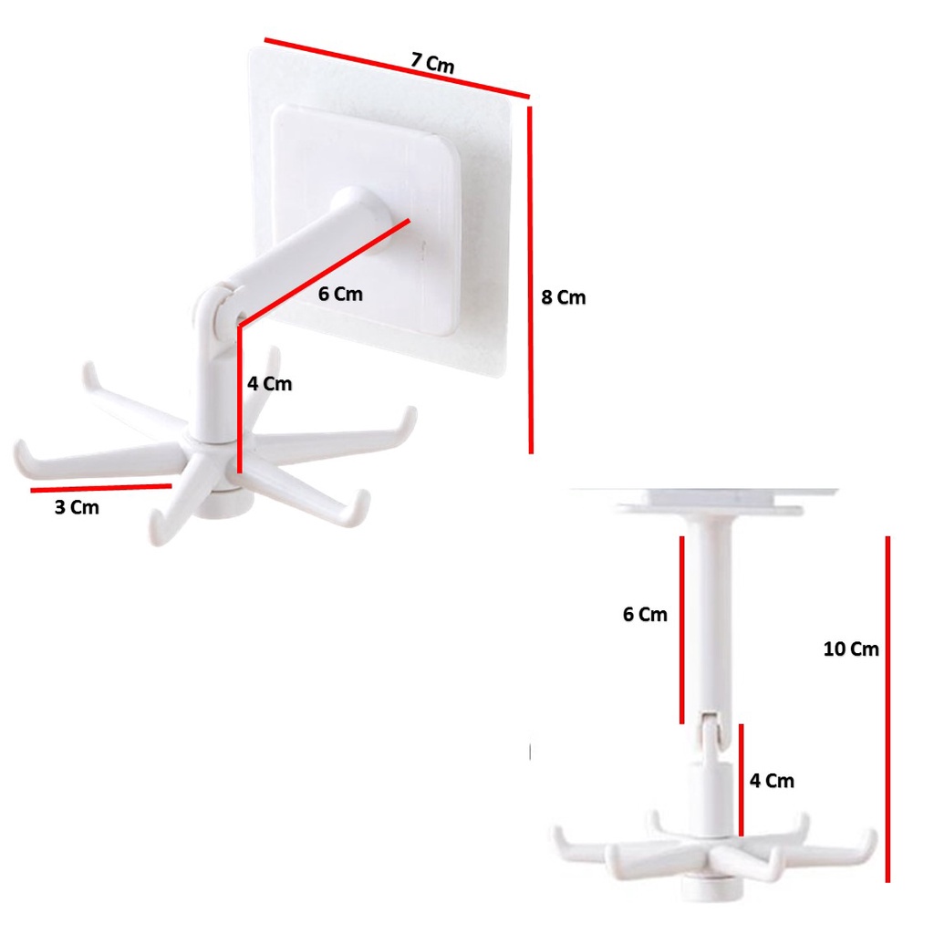 Gantungan Hook 6 Kaki Hook Putar 360 Derajat Gantungan Kunci Gantungan Peralatan Masak
