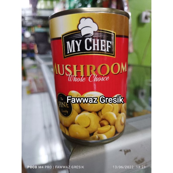 Mushroom Moku Whole Choice Jamur Kancing kaleng My Chef Hoki champignon 425gr