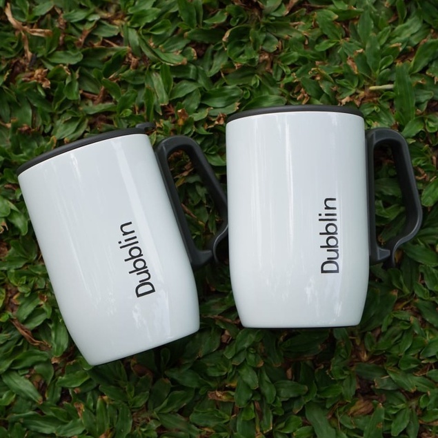 KUP - COD MURAH 2 PCS GELAS MUG DUBBLIN REFRESH HANDLE GRIP STAINLESS STEEL 350ML