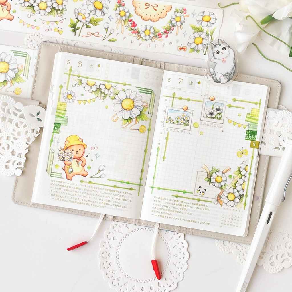 

[SAMPLE] ever ein washi tape | masking tape | selotip bullet journal / bujo - EVEREIN PANDA AND BEAR