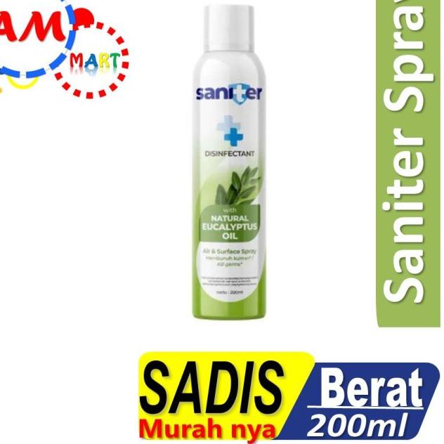 ➾ Saniter Disinfectan Natural Eucalyptus Oil 200 ml/ Saniter Spray ♤
