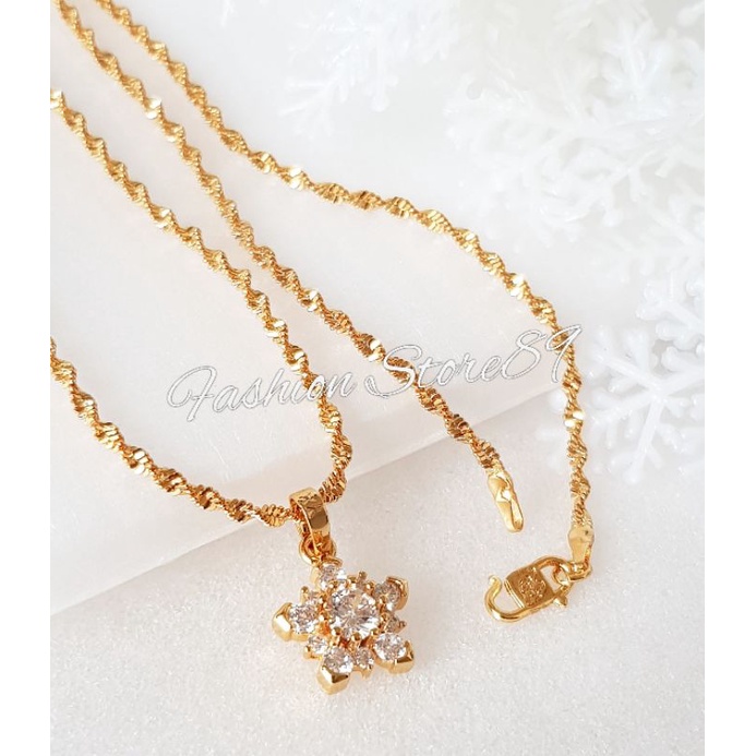 Kalung Liontin Bintang Full permata Zircon Perhiasan Lapis Emas 18k Yaxiya xuping bestseller bestquality kalu Kalung liontin star