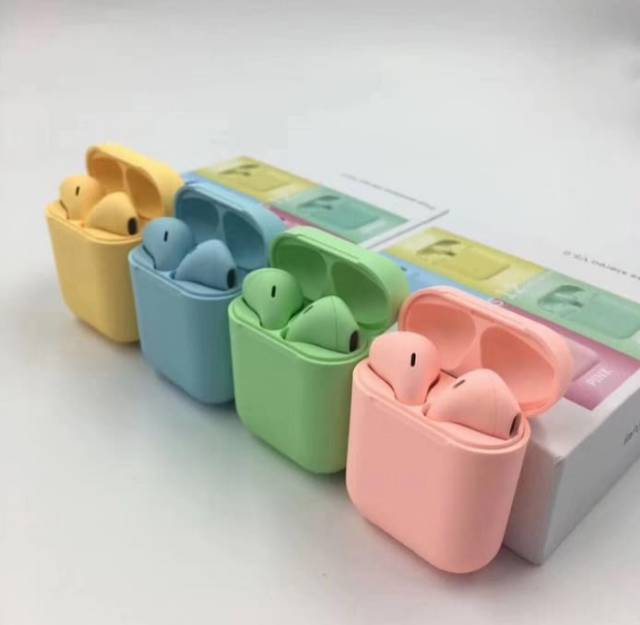 limited edition lilac ungu Headset Bluetooth Wireless i12 macaron i12 tws