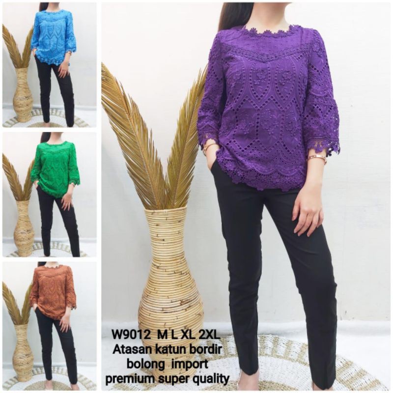 blouse katun bordir  bolong