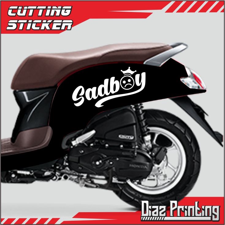 STIKER STRIPING SCOOPY SADBOY STICKER BODY MOTOR UNIK