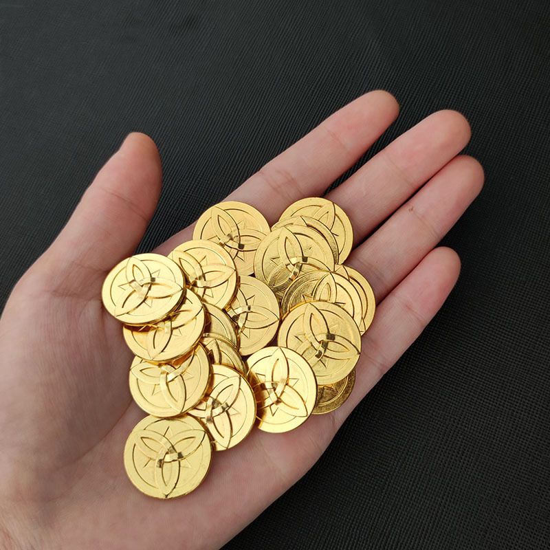 Game Genshin Impact Gold Mora Coin Morax Cosplay Prop Accessories animation game gold plated Mora game currency