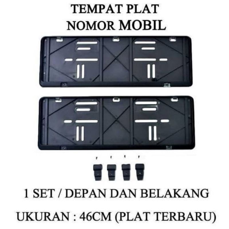 Tempat plat nomer mobil 1 set 2 pcs