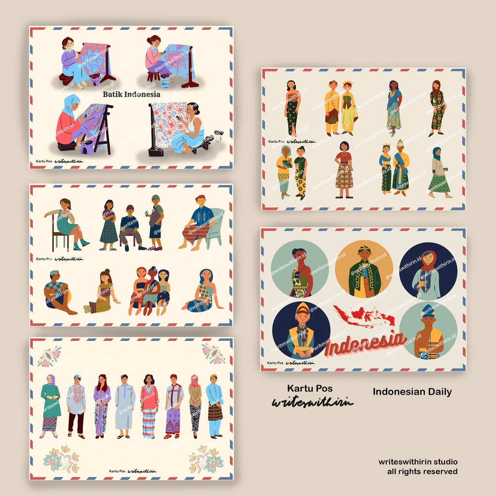 

(writeswithirin) Kartu Pos/ Postcard/ Post Card/ Penpal/ Poskad Indonesian Daily