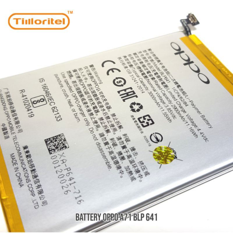 BATTERY Kompatible untuk OPPO A71 BLP641