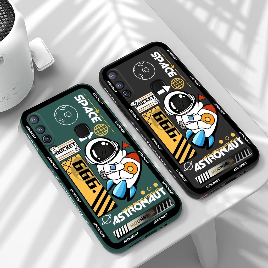 Soft Case TPU Desain Astronot Luar Angkasa Untuk OPPO A17 A57 2022 Reno 8T A16 A16k A15 A54 A53 A12 A5S A7 A3S A11k A31 A52 A92 A94 A93 A37 F9 A1K 6c 5F