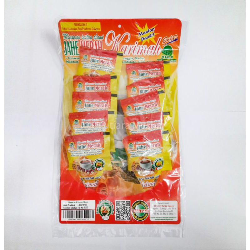 

Minuman Jahe Merah instan bubuk saset / JAHE MERAH KARIMAH | 1 pak (isi 10 saset)