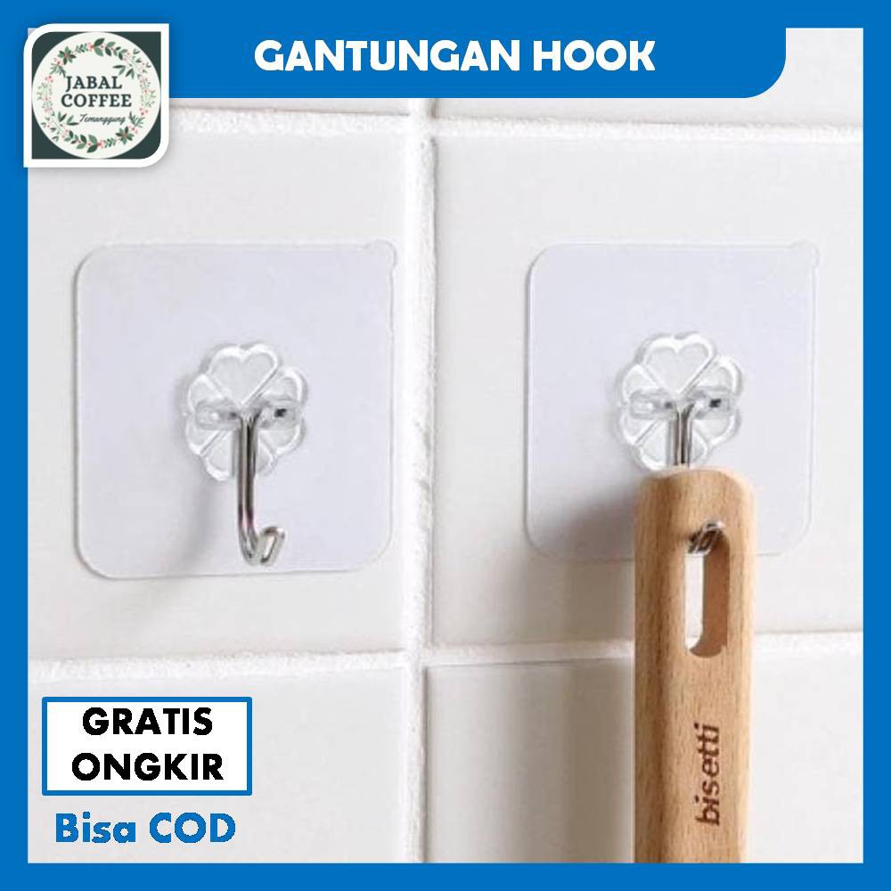 Gantungan Hook Tempel Serba Guna / Gantungan Baju / Gantungan Transparan J46