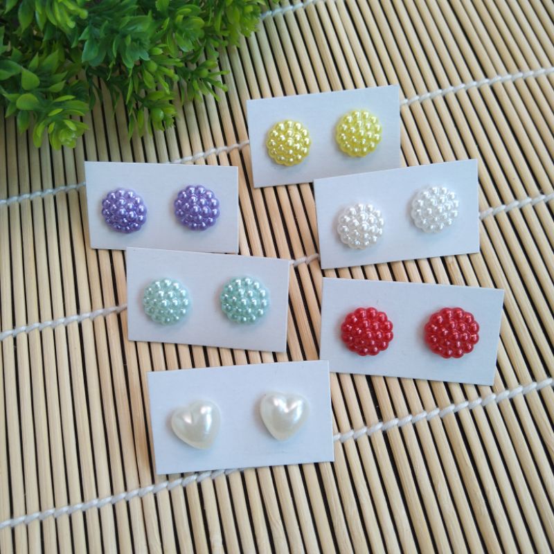 HANDMADE ANTING ANAK/DEWASA ANTING TUSUK PLASTIK MOTIF BERRY