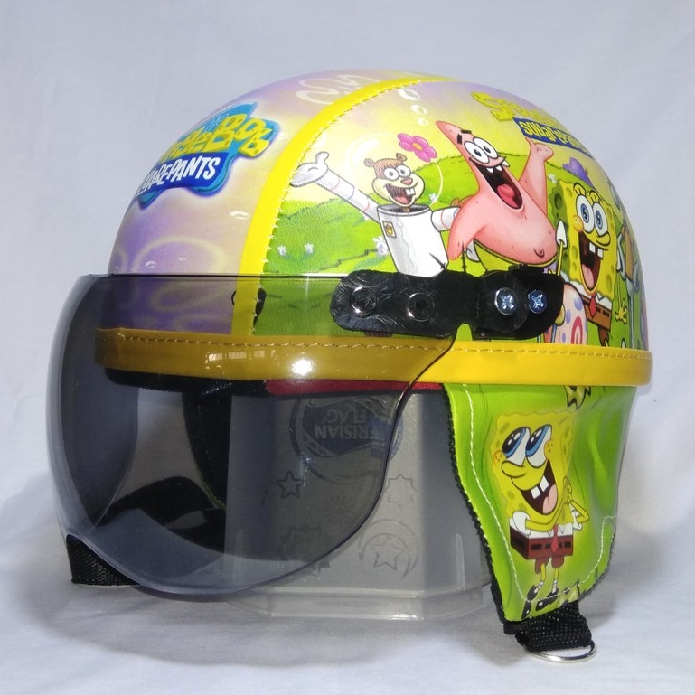 Helm Anak Model Retro Sinchan Chips Spongebob