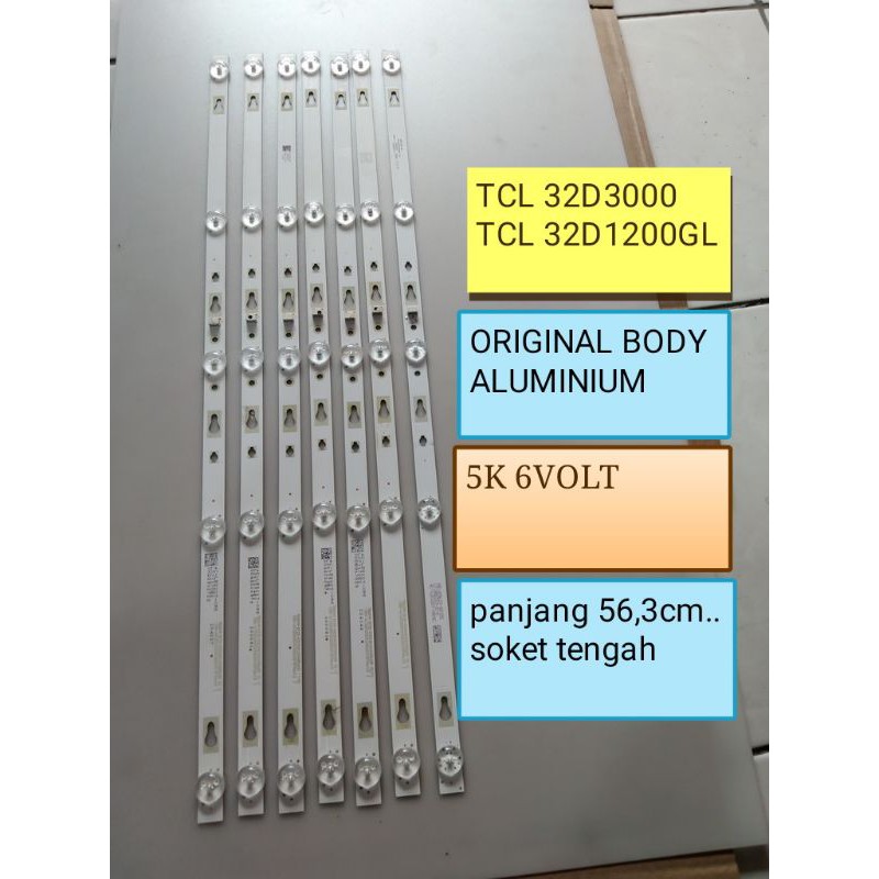1pcs lampu backlight TCL 32D1200 32D3000 32D1200 32A3 32B3 GL 5K 6V
