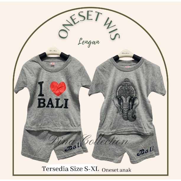 Setelan kaos celana Oneset Wis Anak Lengan