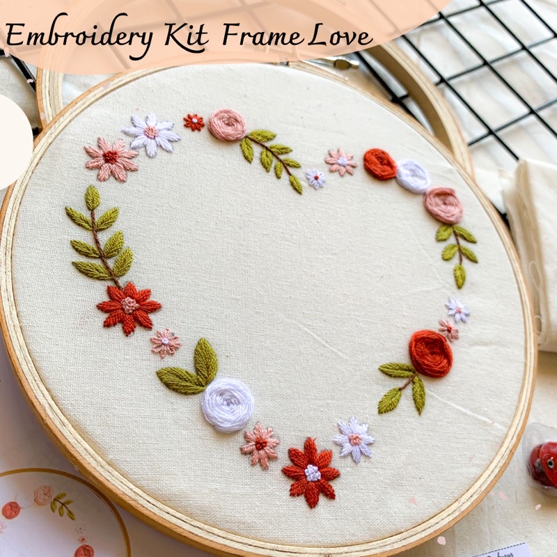 Embroidery Kit Frame Love 20 cm