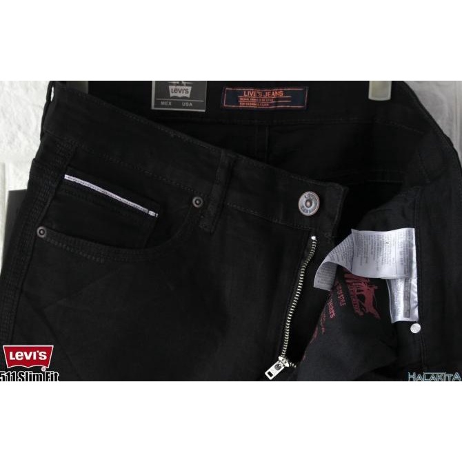 Levis 511 Original / Slim Fit Stretch / Jeans Levis / Hitam .