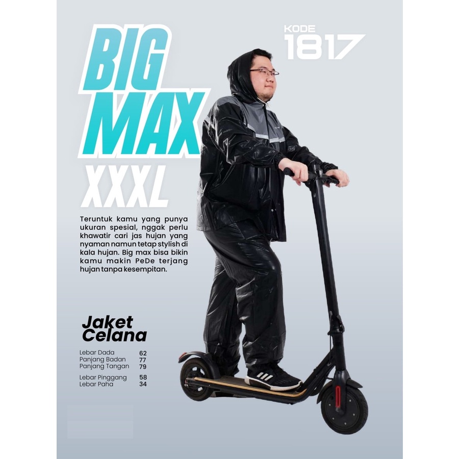 Jas Hujan Plevia Stelan BIG MAXX 1817 XXXL Rain Coat BIGMAXX ukuran JUMBO