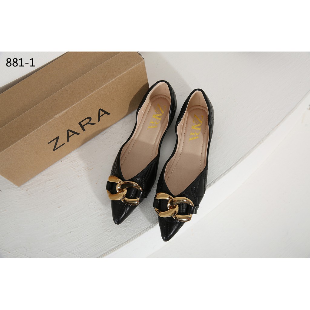 ZR Flat Leather Shoes With Chain #881-1