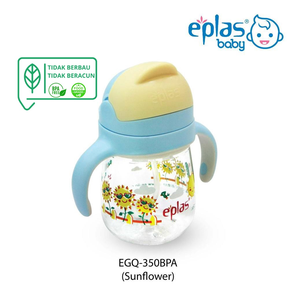 EPLAS BABY Anti-Choke Sippy Cup With Straw (350ml), Baby Feeding Bottle, Toddler Cup, BPA Free EGQ-350