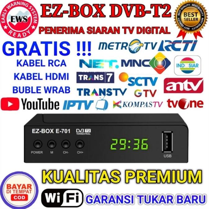 Ez-Box Set Top Box Dvb-T2 Penerima Siaran Televisi Digital Youtube Wif Germijery