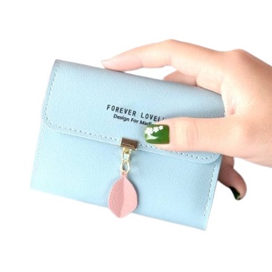 ♥TASBLUE♥A18 COD Dompet wanita A18 Kecil Forever Young Daun Bahan PU Kulit Mini Fashion Import-2