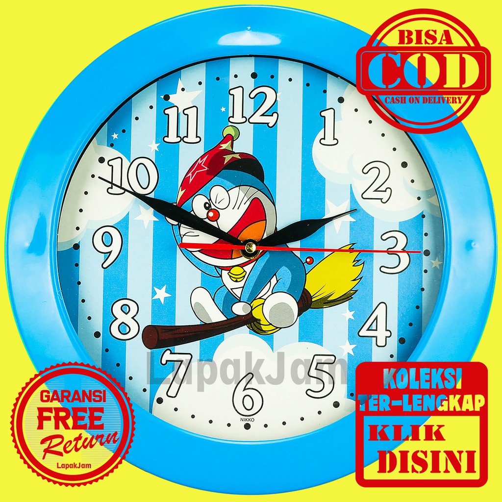 Jam Dinding Quartz Karakter anak Minimalis Unik Besar Nikko 707 Step Movement