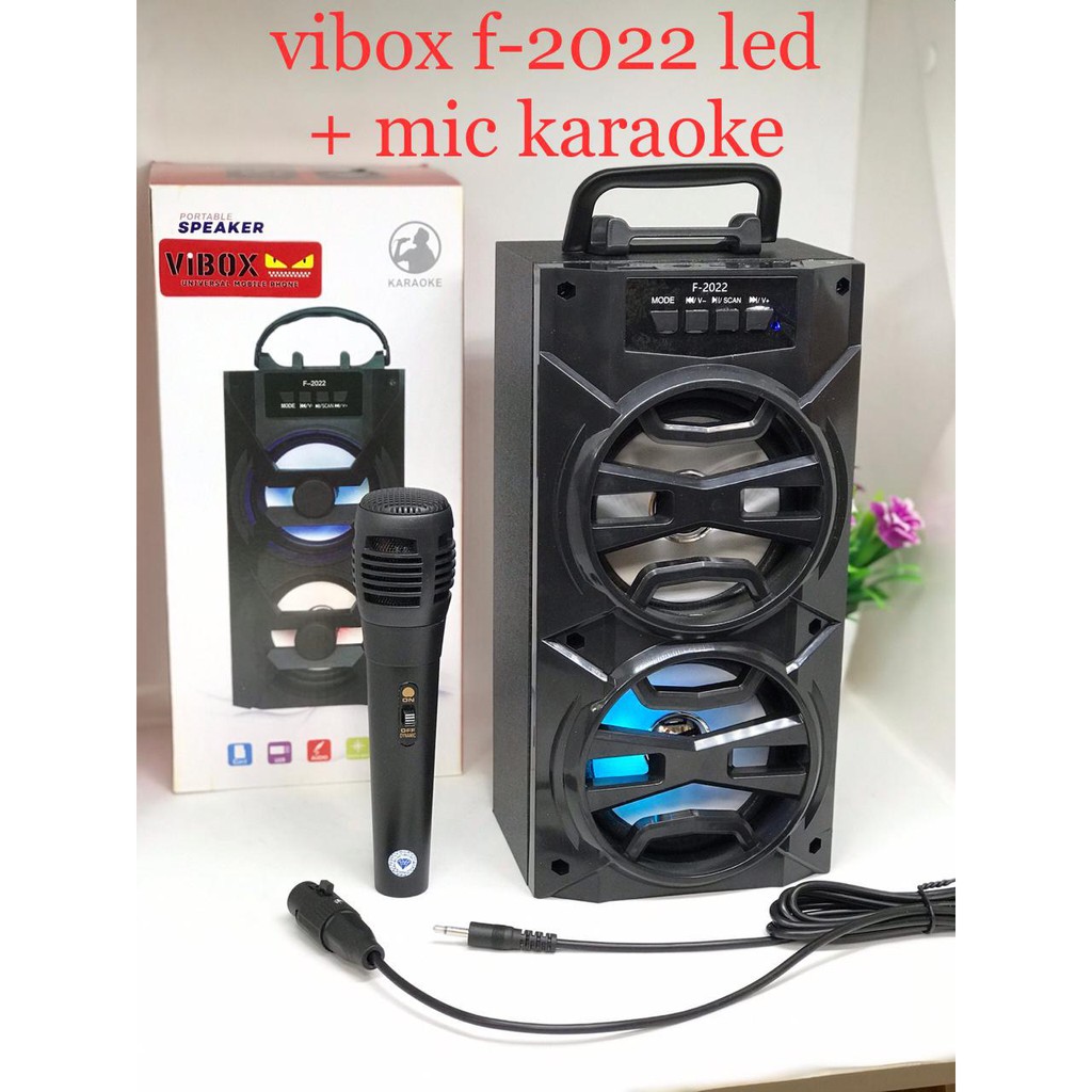 Speaker Bluetooth Portabel vibox  F2021 / F2022 bonus Mic Karaoke Kabel