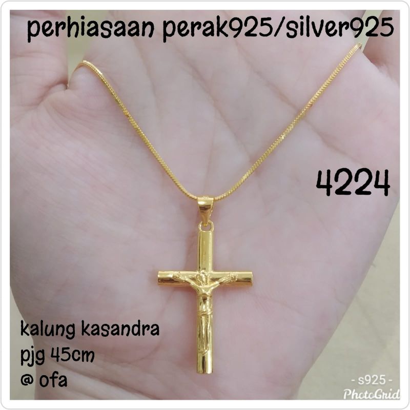 KALUNG+LIONTIN SALIP KUNING 4224 PERAK 925